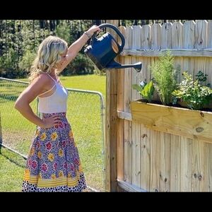 NWT Francis + Benedict African Made Fair Trade Designer Maxi Skirt Animal Floral